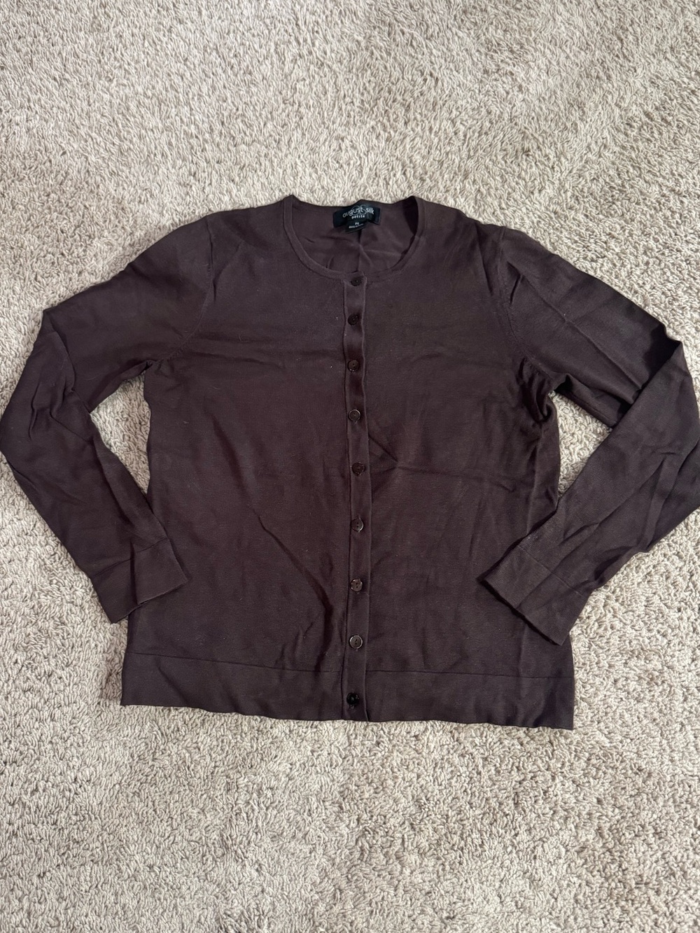 august silk Dark Brown Button-Front Women's Cardigan